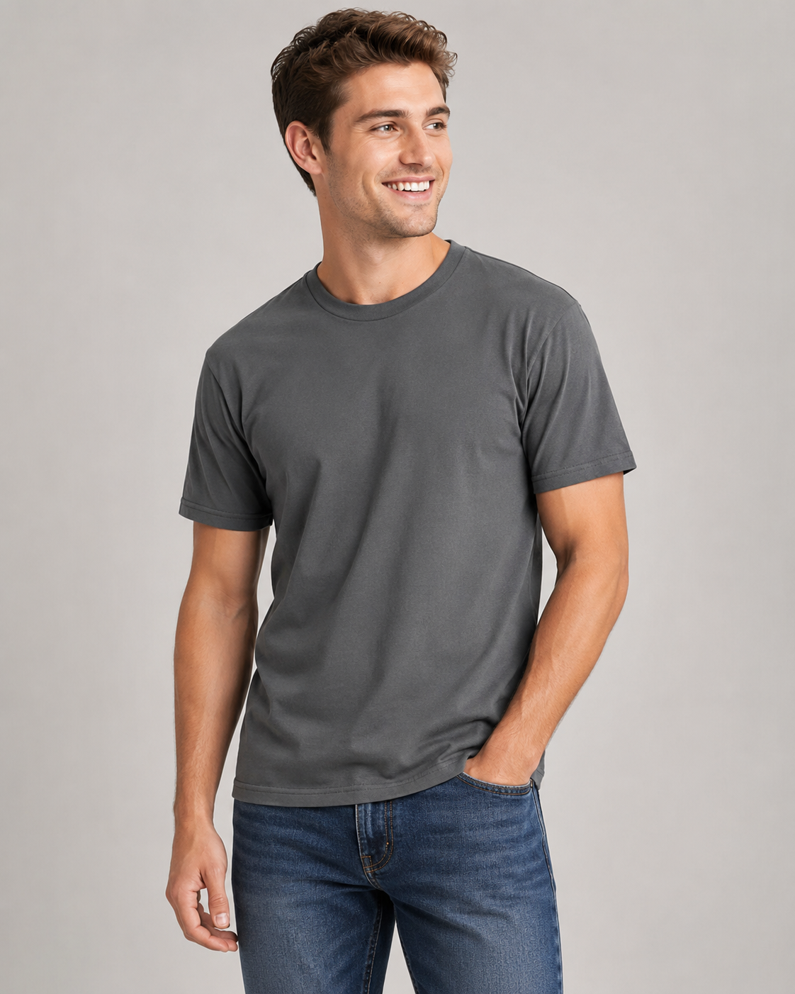 Retro Ring-Spun Crew Neck T-Shirt